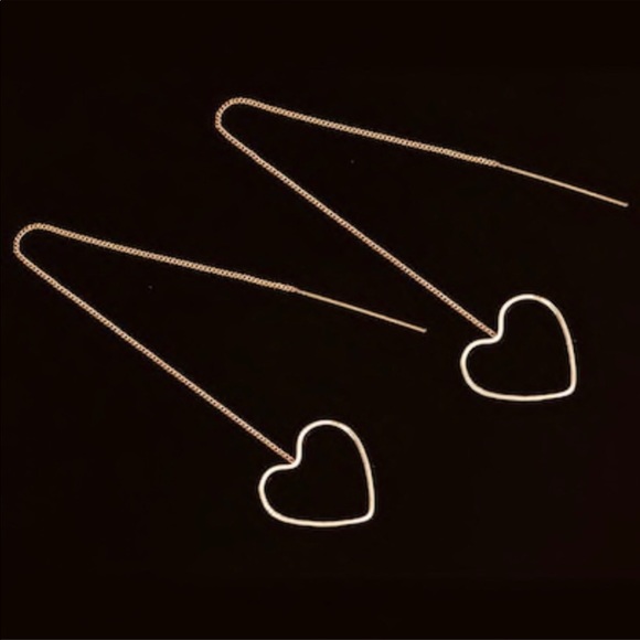 LAST ONE! Heart Threader Earrings - Picture 2 of 3
